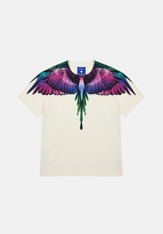MARCELO BURLON COUNTY OF MILAN T-shirt manica corta cocco da bambina con stampa ali 6 A