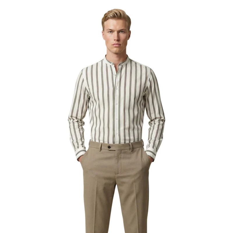 Gianni Lupo White Cotton Pattern Shirt IT44 | S
