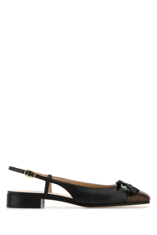 Valentino Garavani Two Tone Leather Valet Du Roe Ballerinas 37.5