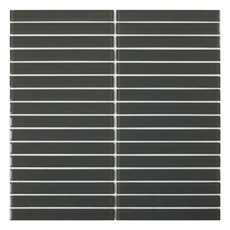 SpeedTiles HOSTA 6-Pack Dark Green 11.9 L x 11.9-in W Glossy Glass Linear Peel-and-Stick Tile