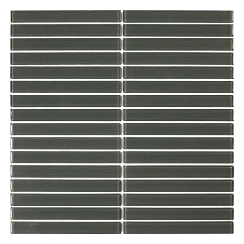 SpeedTiles EUCALYPTUS Green 4 L x 4-in W Glossy Glass Linear Peel-and-Stick Tile Sample