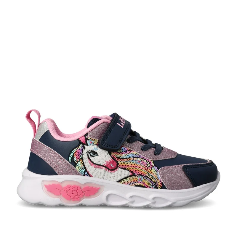 Girls Lk4452 Christina Velcro Trainer In Navy 31 / NAVY
