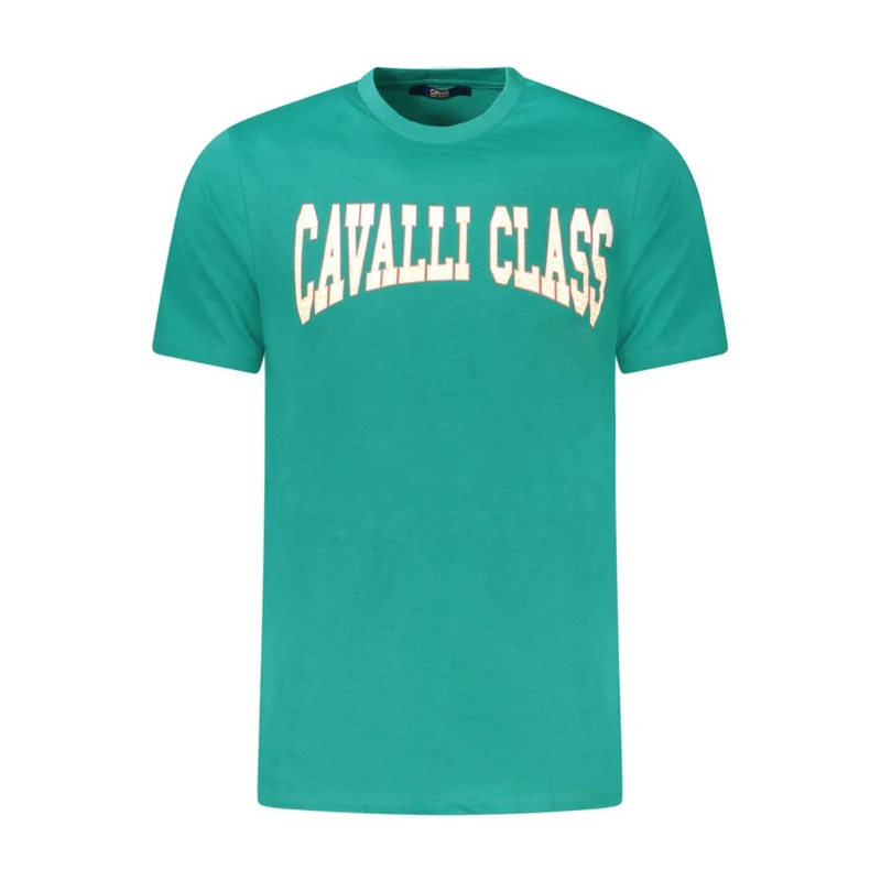 Cavalli Class Verde Cotton Men T-Shirt L