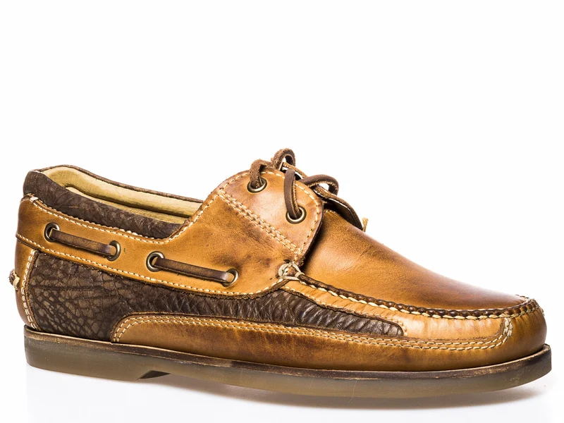 Stetson Mens Dillon Leather Boat Shoes Burnished Tan/Brown / 10 EE