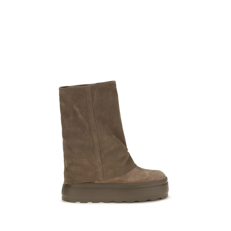 Casadei Brown Calf Leather Bos Taurus Flat Boots EU36/US6