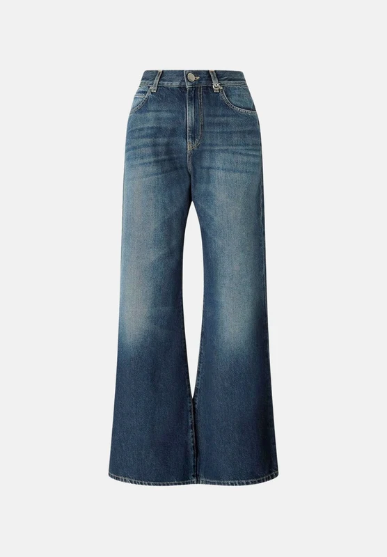 PINKO Jeans WANDA denim blu scuro da donna con lavaggio stonewash effetto vintage. 26