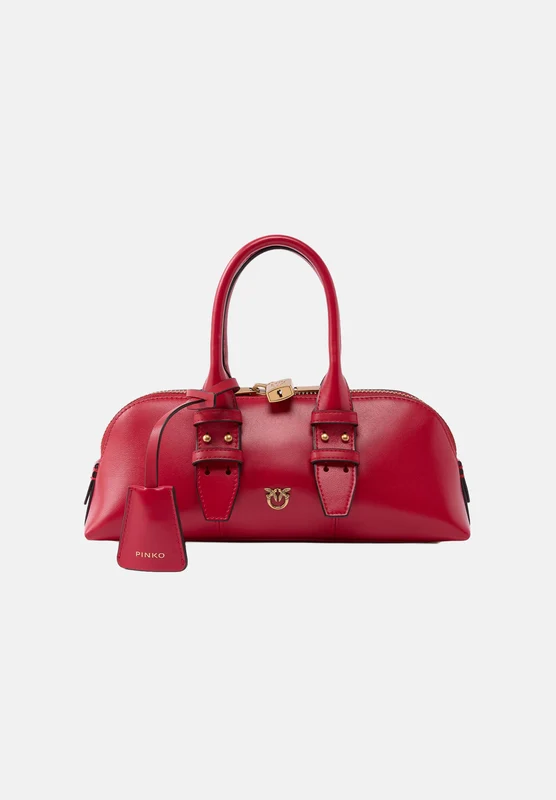 PINKO Borsa a mano LOVE ONE POCKET C rossa da donna con lucchetto decorato dall'iconico logo Love Birds UNI
