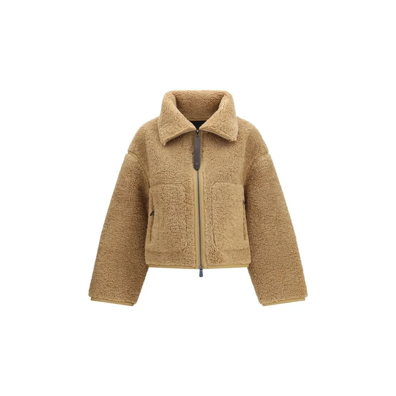 PINKO Beige Polyester Full-Length Jacket XS