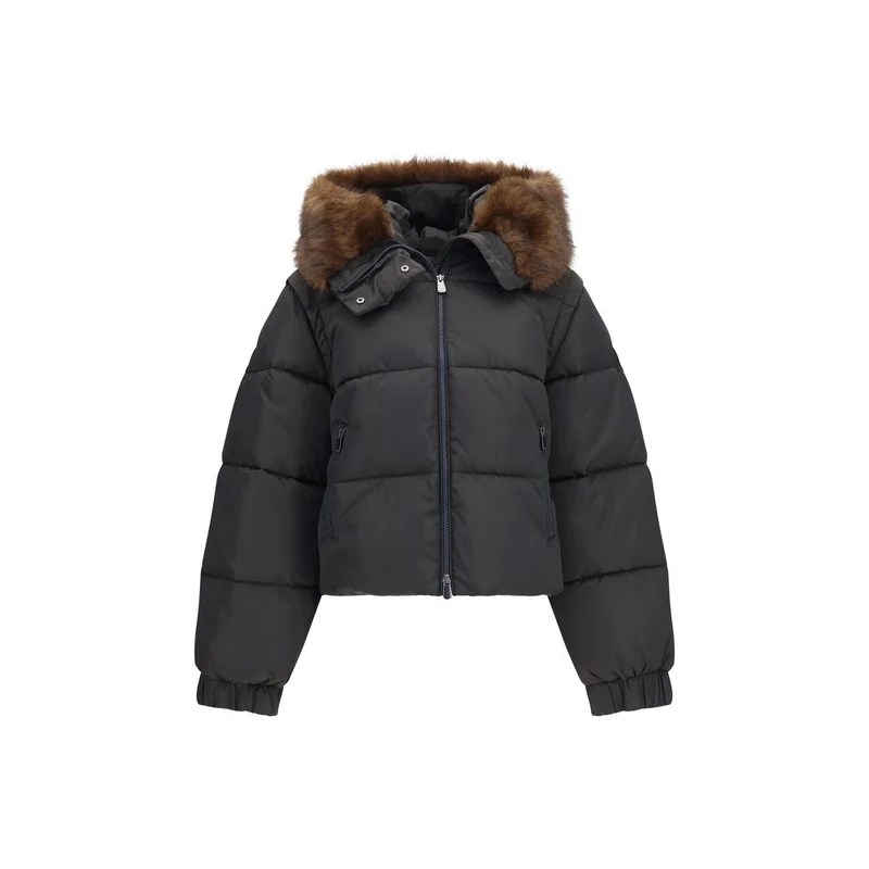 PINKO Brown Polyester Full-Length Jacket IT42 | L