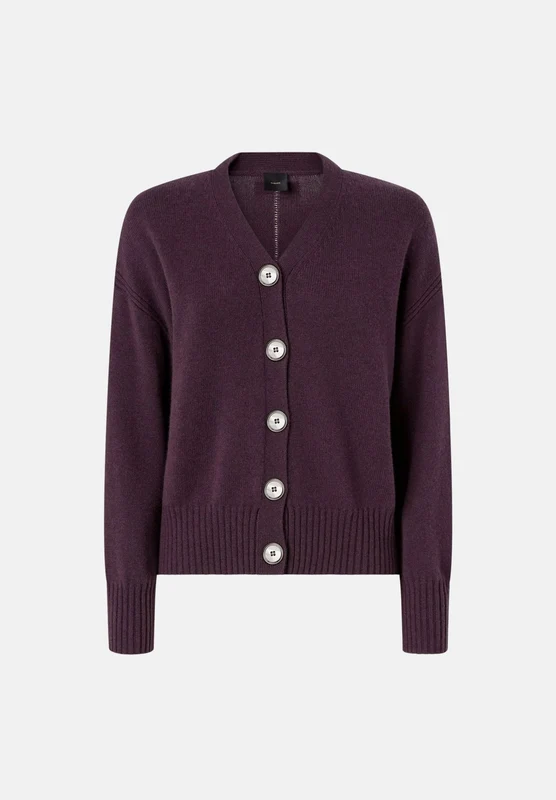 PINKO Cardigan VIENNA prugna da donna con bottoncini L