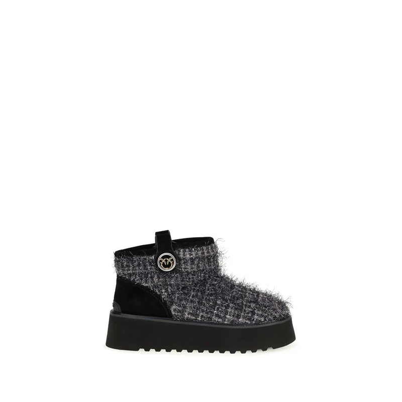 PINKO Black Fabric Ankle Boots EU39/US9