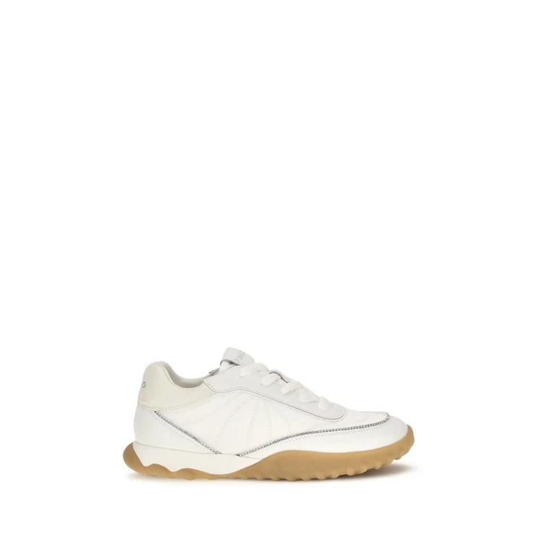 PINKO White Fabric Low Top Sneakers EU38/US8