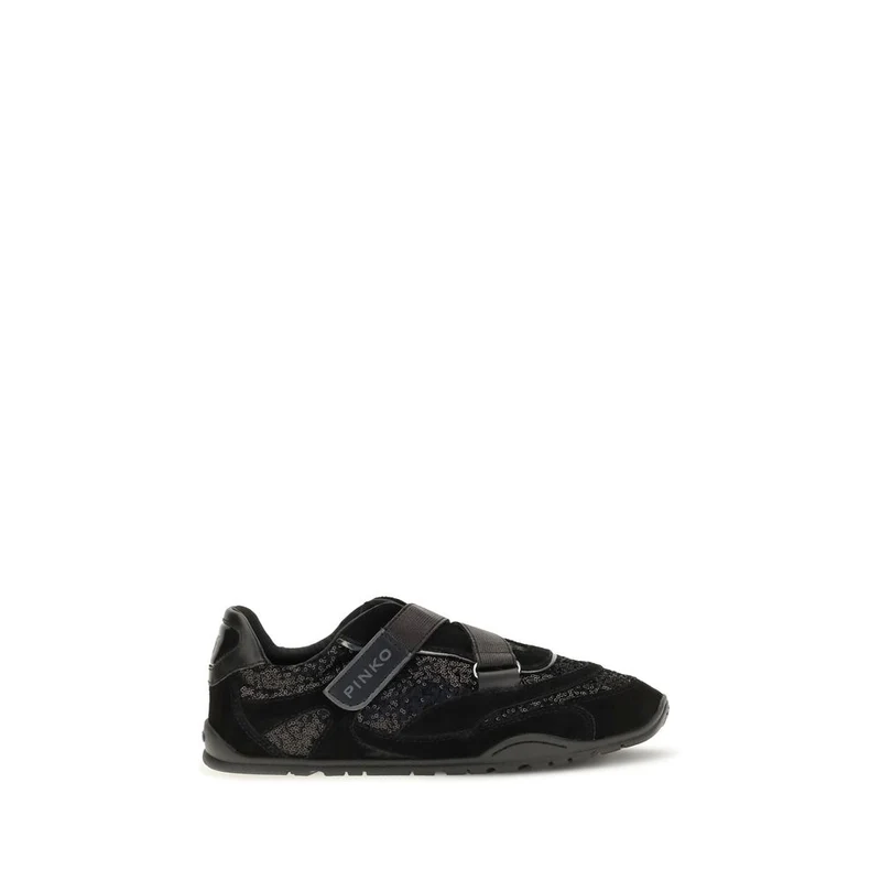 PINKO Black Suede Leather Athletic Sneakers EU40/US10