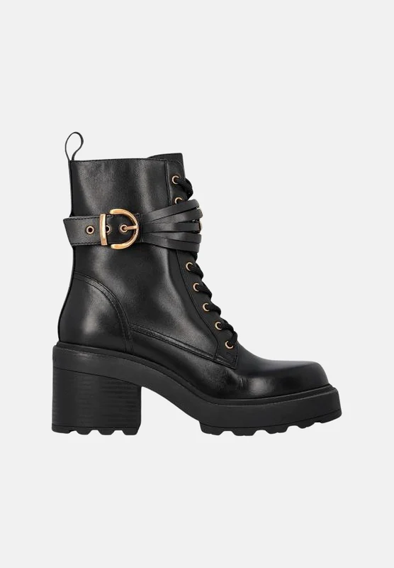 PINKO Anfibi ALTEA neri da donna con fibbie decorative 39