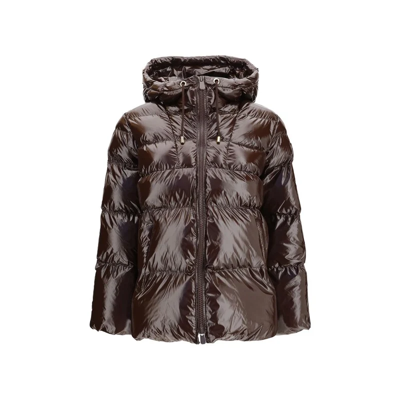 PINKO Brown Polyamide Full-Length Jacket IT44 | L