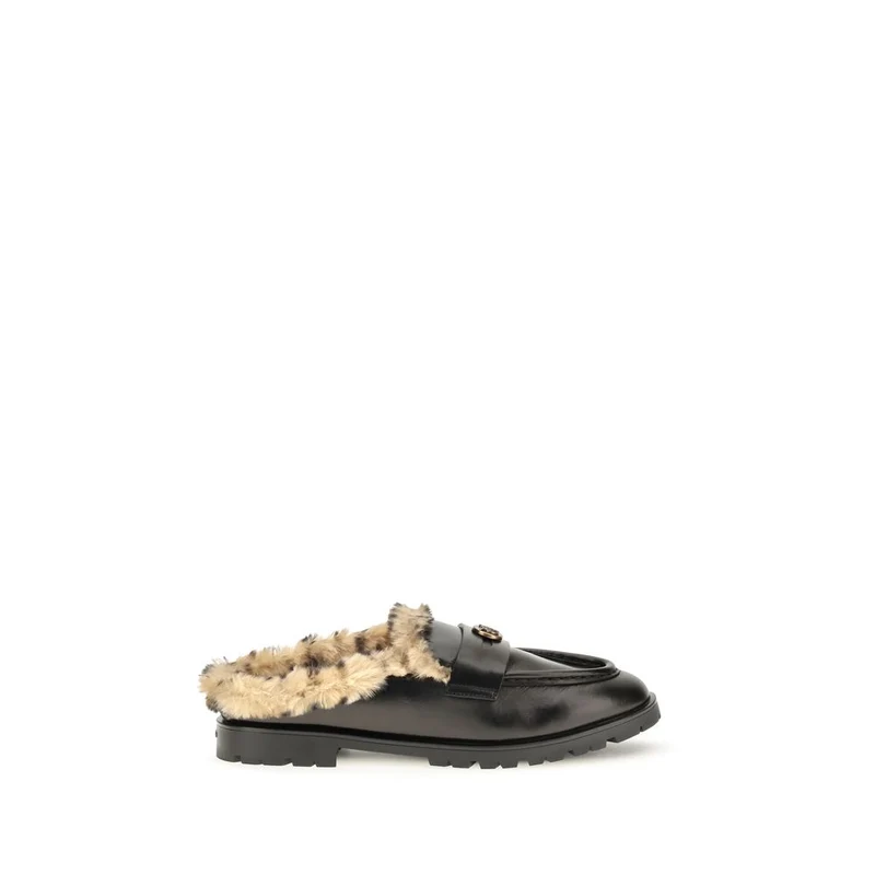 PINKO Black Calf Leather Bos Taurus Mules EU40/US10