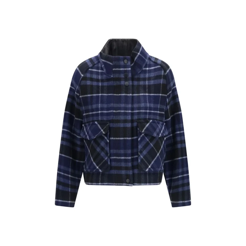 PINKO Blue Wool Oves Aries Shell Jacket XS