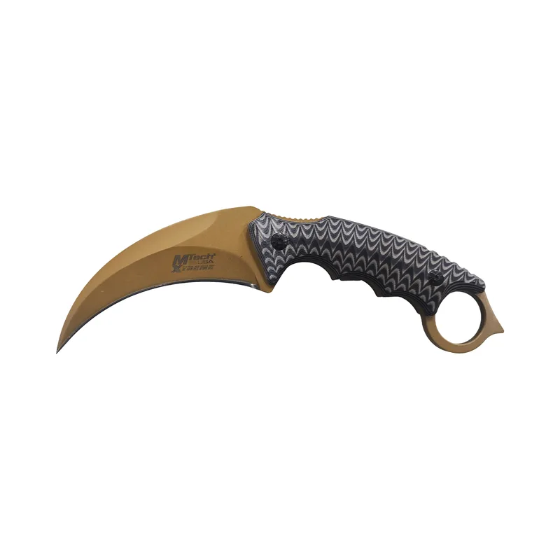 Faca Tática MTech Xtreme MX-8140BN Lâmina Fixa 4" Estilo Karambit – Cabo G10 com Bainha Nylon