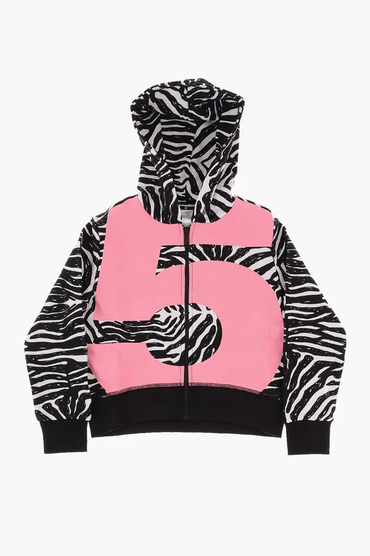 1050~SPORT EDTN.05 Animal Print Zip-Up Hoodie 8 Y