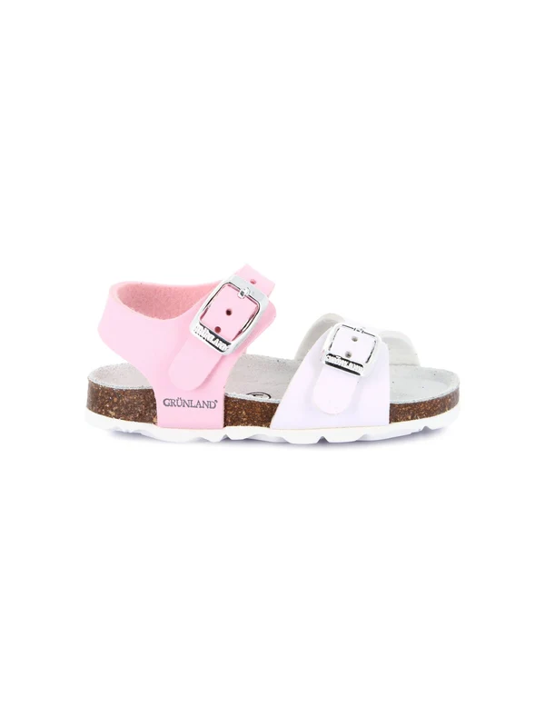 GRUNLAND Sandalo Con Fibbie Bambina - SB0027 Bianco/Rosa 23