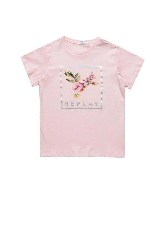טי שירט קצרה עם הדפס תמונה לילדים PINK / 4