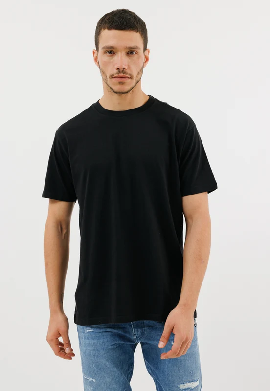 חולצת טי שירט בצבע שחור לגברים BLACK / S
