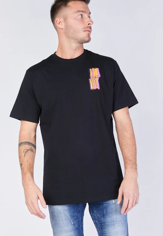טי שירט עם לוגו גברים BLACK / XXL