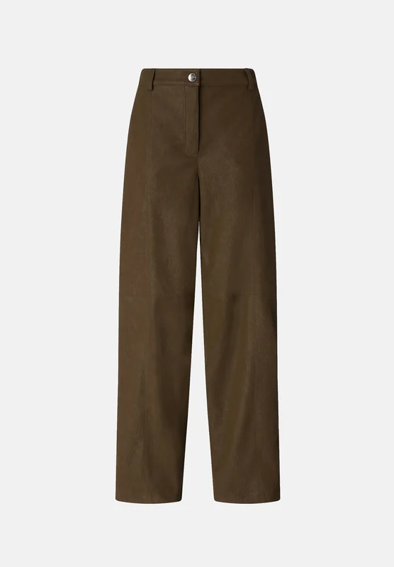 PINKO Pantaloni BAROLO verde faggiano per donna con tasche e chiusura frontale con bottone. 42