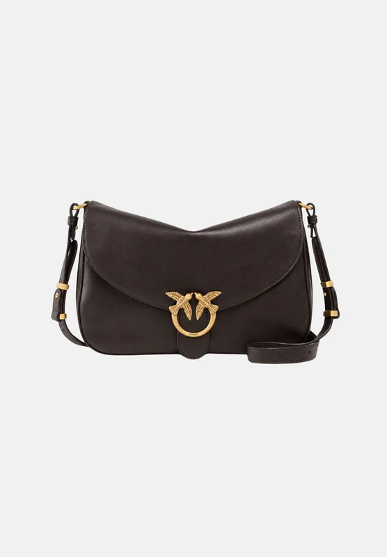 PINKO Borsa a spalla LOVE BIRDS marrone caffè-testa di moro da donna con finitura liscia UNI