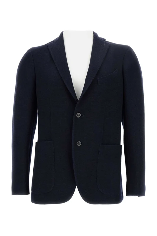 Boglioli Blue Classic Single-Breasted Tailored Wool Jacket IT 48