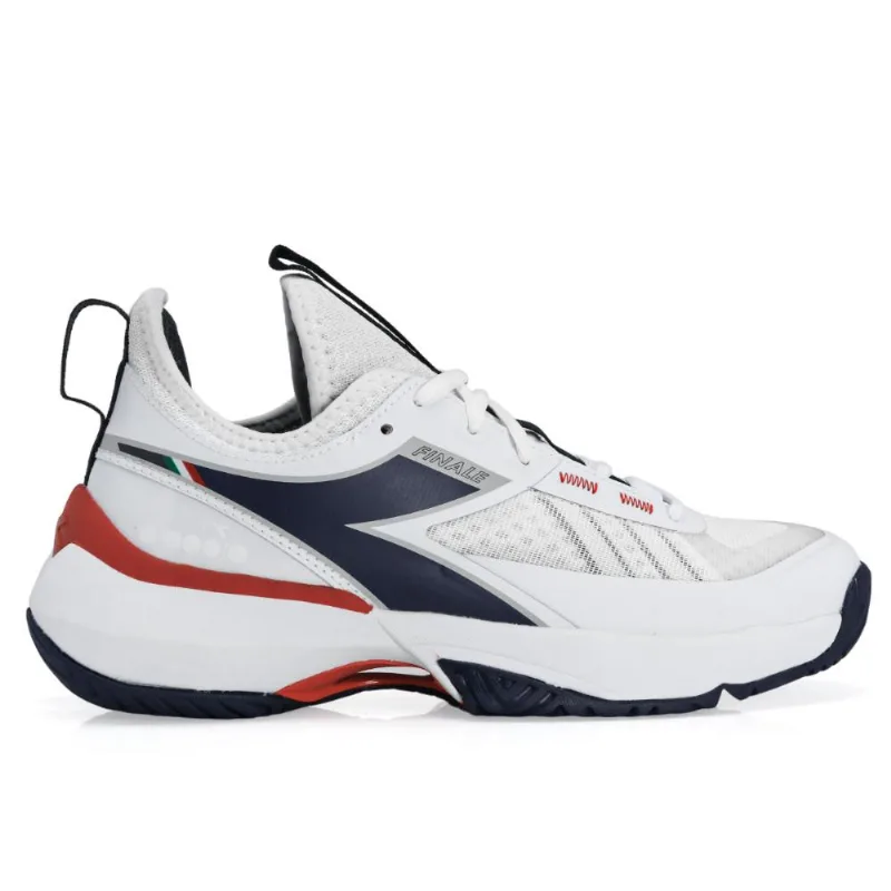 Tênis Diadora Finale AG Branco Marinho e Vermelho