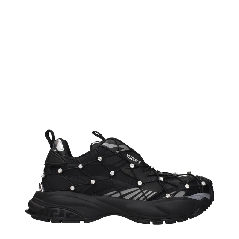 Versace Black Fabric Sneakers EU42/US9