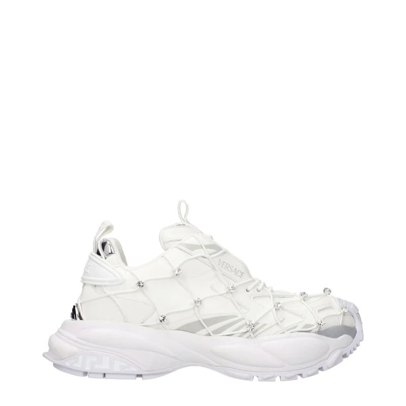 Versace White Fabric Sneakers EU39/US9