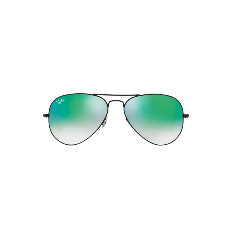 Ray-Ban Aviador Large Metal RB3025 002/4J Preto Lente Espelhada Verde Degradê Tam 55