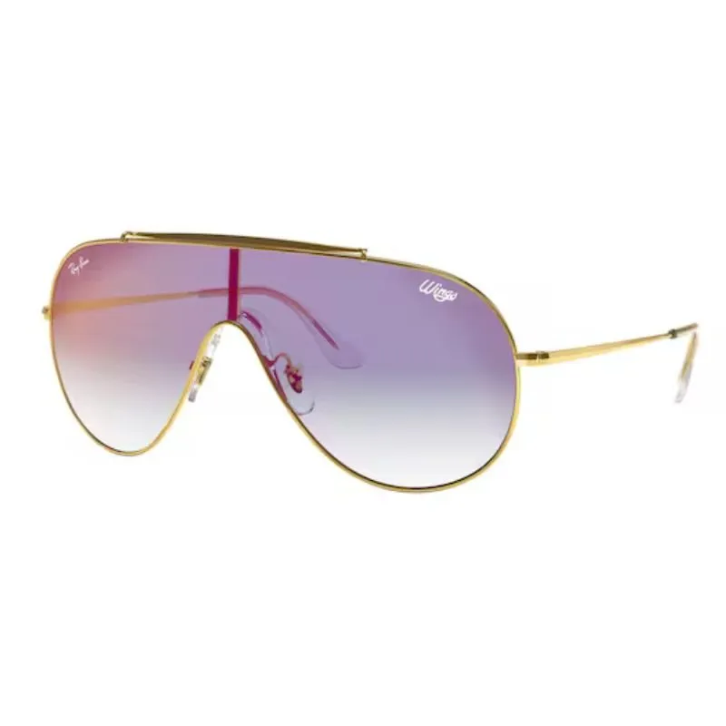 Óculos de Sol Ray Ban RB3597 Wings Metal Dourado com Lentes Azul