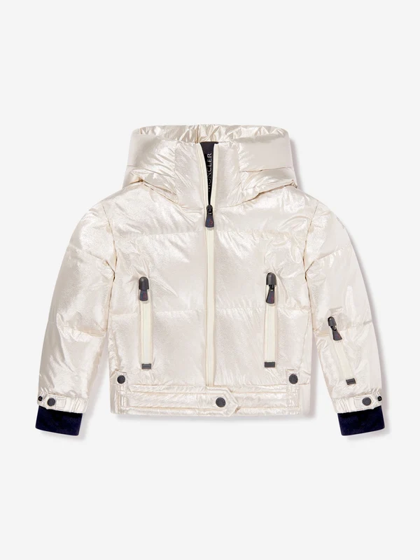 Moncler Enfant Girls Grenoble Violette Down Padded Jacket in Gold Gold / 10 Yrs