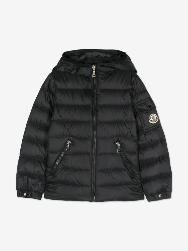 Moncler Enfant Girls Down Padded Gles Jacket in Black Black / 12 Yrs