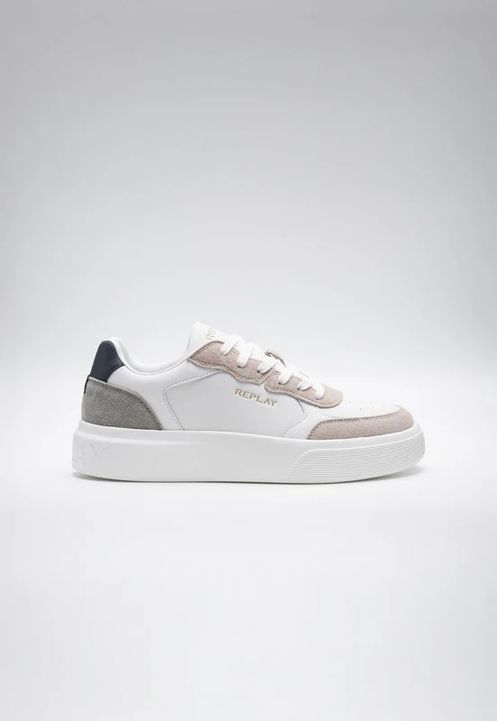 סניקרס לגברים AGENCY בצבע בז׳ לבן BEIGE / 43