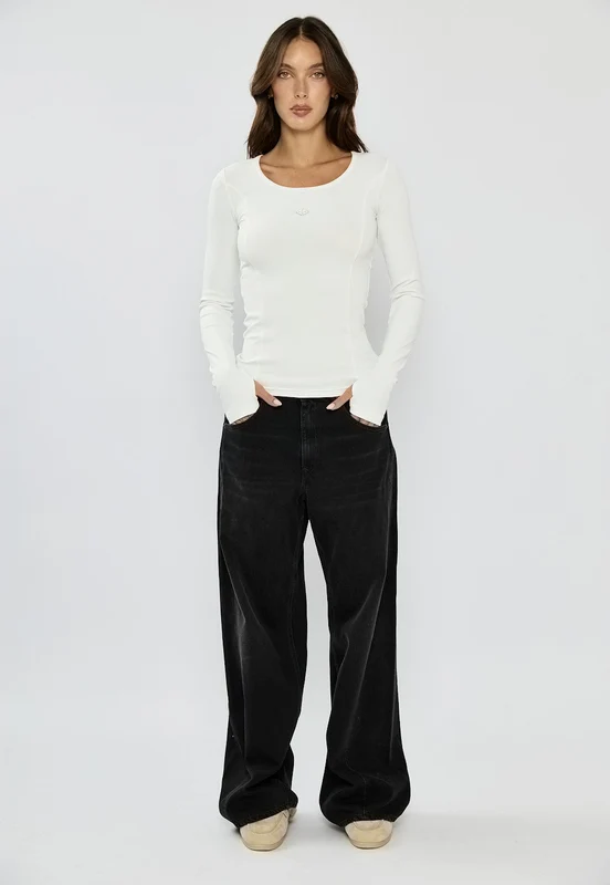 ג'ינס NARJA בגזרת בגי רחבה לנשים BLACK / 27