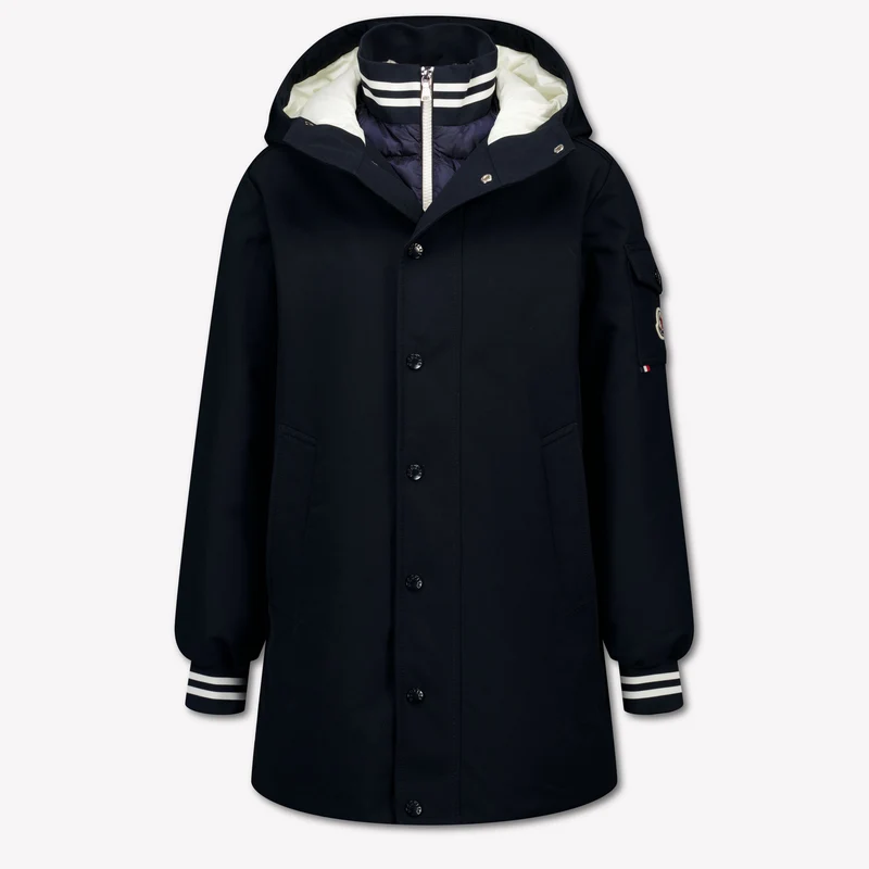 Moncler Ever Kinder Jongens Winterjas In Navy 6 Jaar