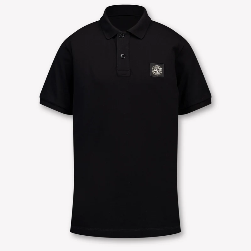 Stone Island Kinder Jongens Polo In Zwart 14 Jaar