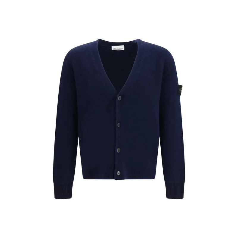 Stone Island Blue Alpaca Vicugna Pacos Cardigan M
