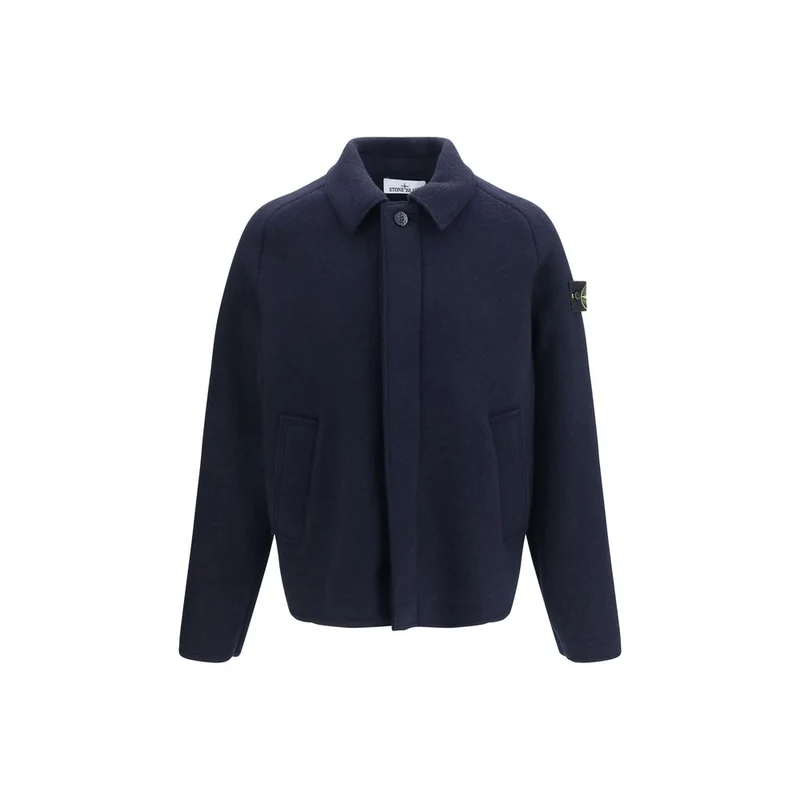 Stone Island Blue Wool Oves Aries Jacket L
