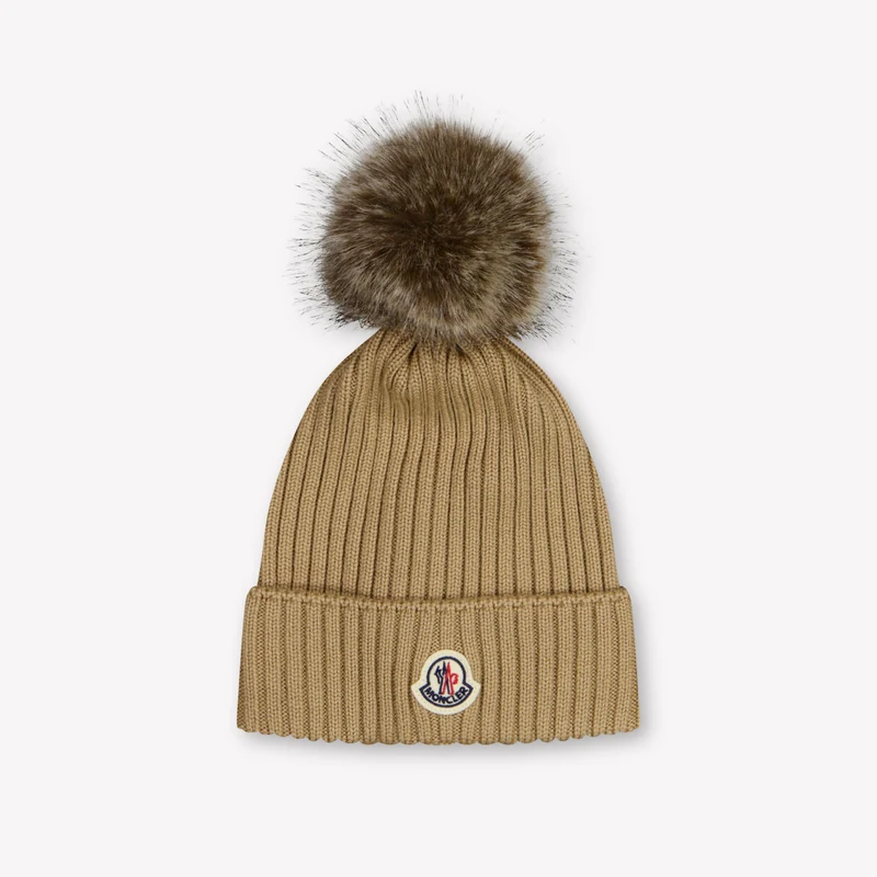 Moncler Kinder Meisjes Muts In Beige s