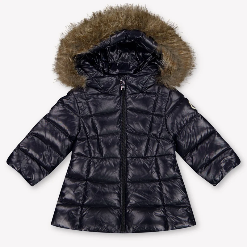 Moncler Emma Baby Meisjes Winterjas In Navy 6/9
