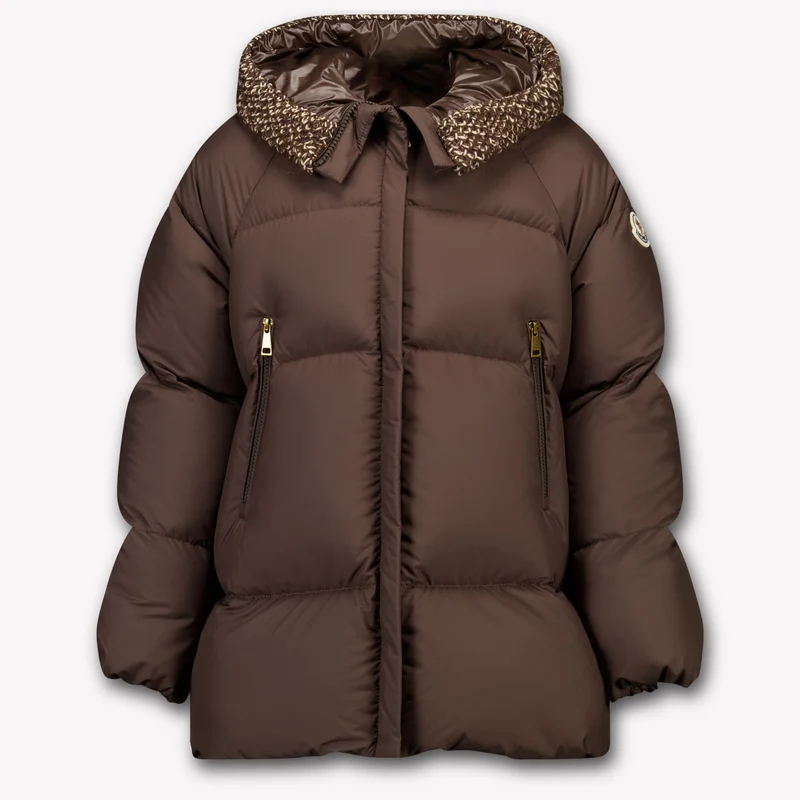 Moncler Duilla Kinder Meisjes Winterjas In Donker Bruin 8 Jaar