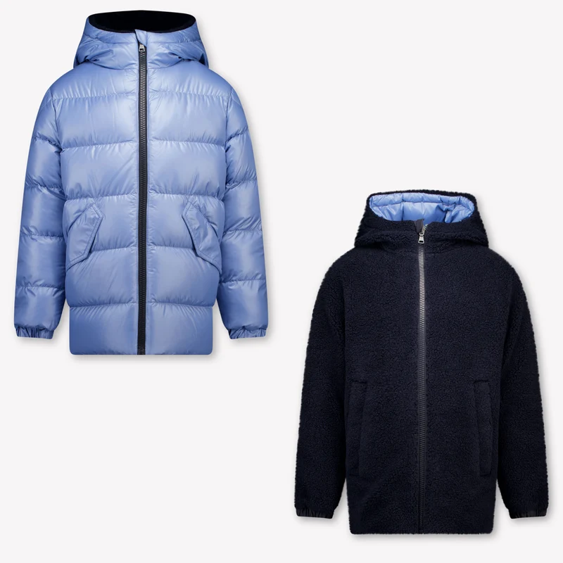 Moncler Varando Kinder Jongens Winterjas In Licht Blauw 10 Jaar