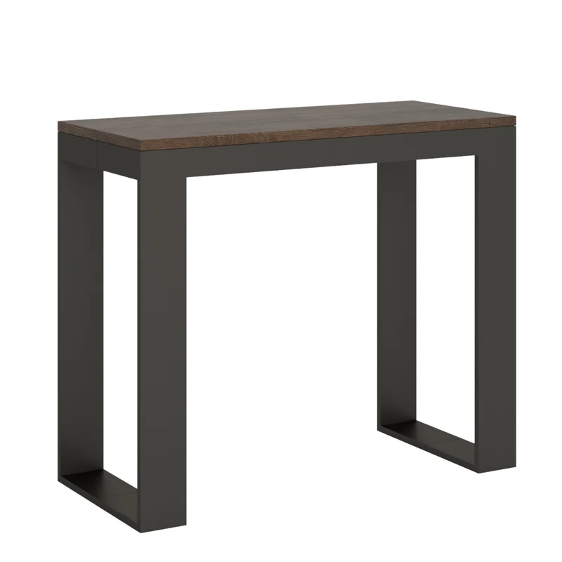 Tavolo consolle "Palermo" allungabile in legno per sala da pranzo Allungabile fino a 300 cm / Noce