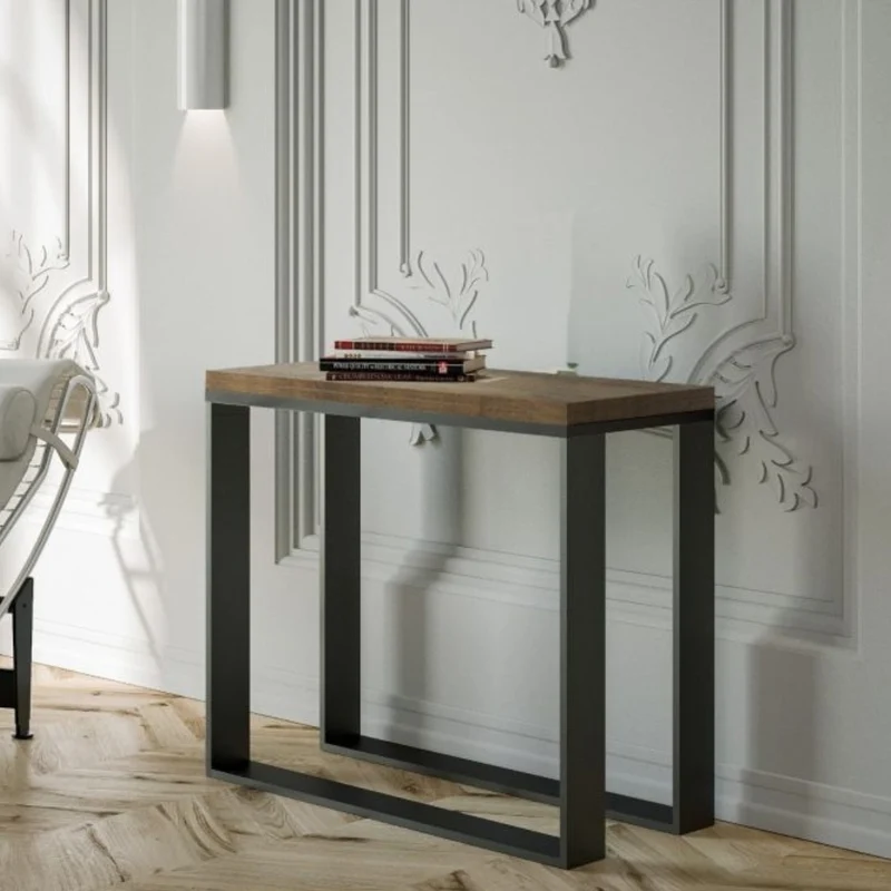 Tavolo consolle "Trieste" allungabile in legno per sala da pranzo Noce