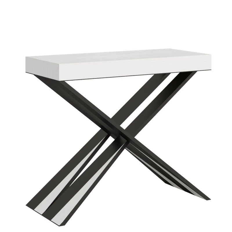 Tavolo consolle "Cagliari" allungabile in legno per sala da pranzo Allungabile fino a 300 cm / Classic / Bianco Frassino